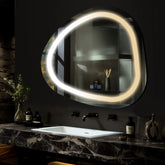 Specchio LED Asimmetrico | Pulsanti touch | Funzione anti-appannamento | Temperatura di colore regolabile - Reyze Serie Salono Modello 1